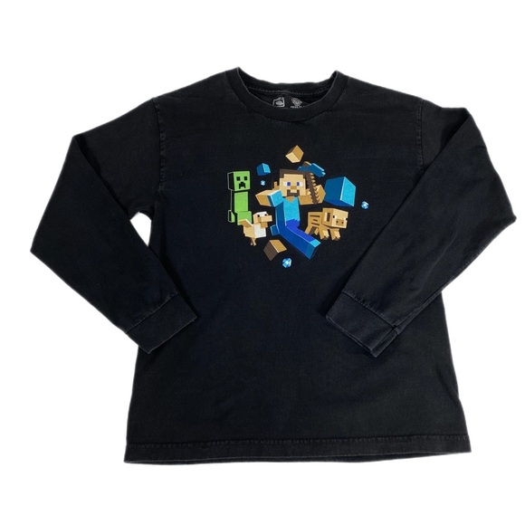 Mojang - Jinx Kid’s Minecraft Black Long Sleeve Tee - Picture 1 of 6
